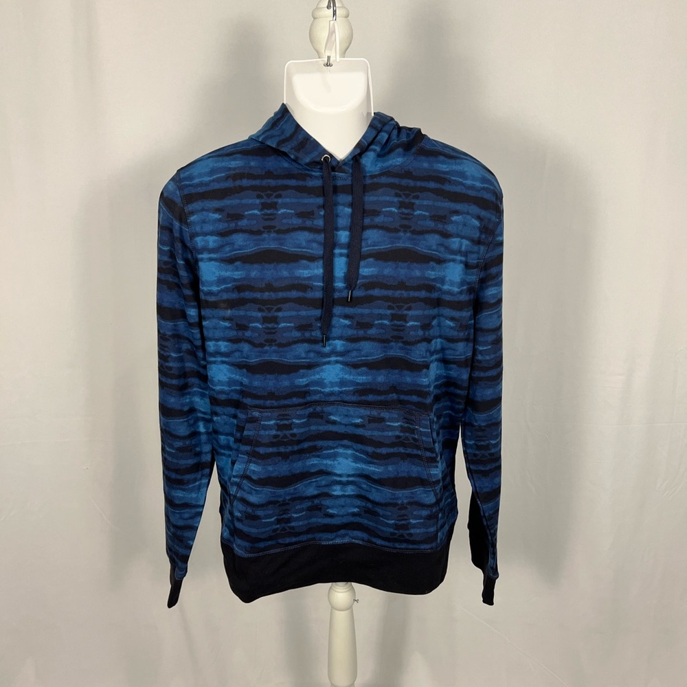 Amazon Essentials Blue and Black Striped Crewneck Hoodie